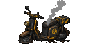 Team Blackout's old scooter, smoking.